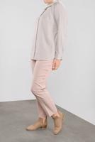 Vêtements hijab BEIGE TUNIQUE EN COTON BRODÉ ALVİNA 20048