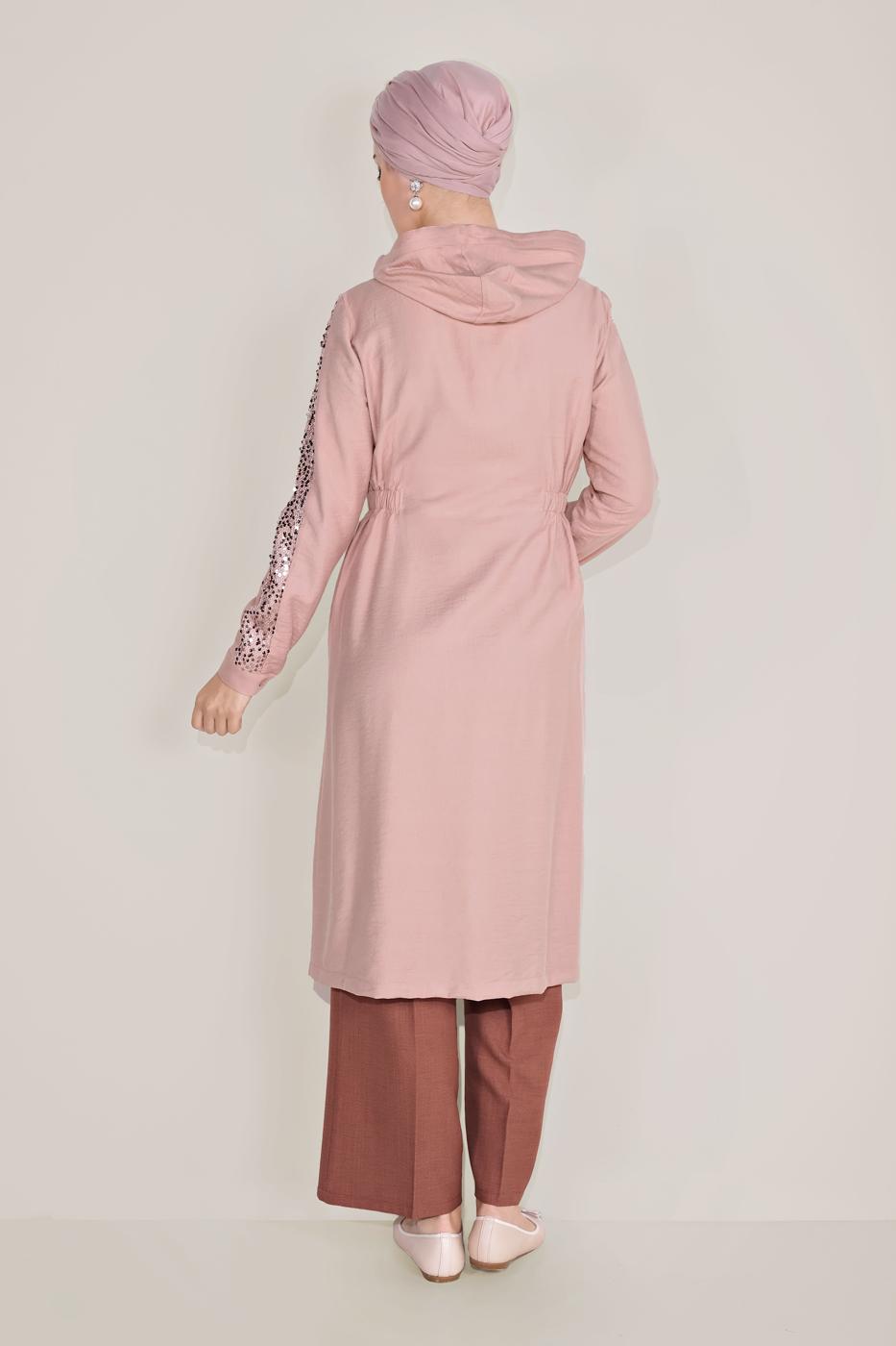 Tesettür giyim PUDRA ALVİNA PUL PAYET DETAYLI GİY ÇIK 40641 