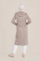 Tesettür giyim BEJ ALVİNA FİLE DETAYLI GİY ÇIK 40666