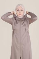Tesettür giyim KAHVE ALVİNA FİLE DETAYLI GİY ÇIK 40666