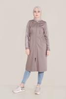 Tesettür giyim KAHVE ALVİNA FİLE DETAYLI GİY ÇIK 40666