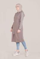 Tesettür giyim KAHVE ALVİNA FİLE DETAYLI GİY ÇIK 40666