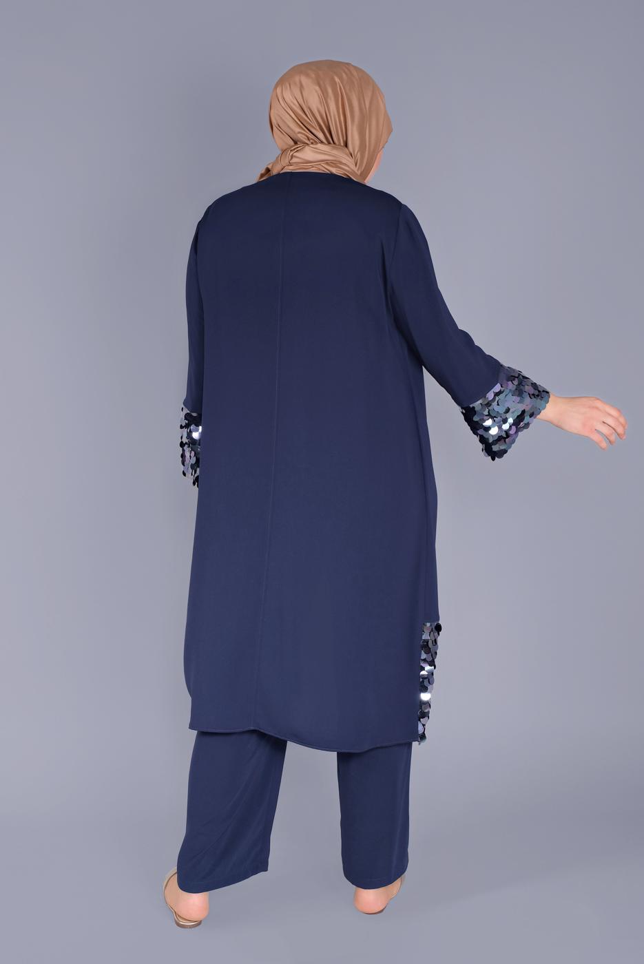 Vêtements hijab BLEU MARINE ALVİNA VESTE À PAILLETTES 40882