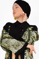 Vêtements hijab KAKI ALVİNA MOTIF LÉOPARD KIMONO 4963