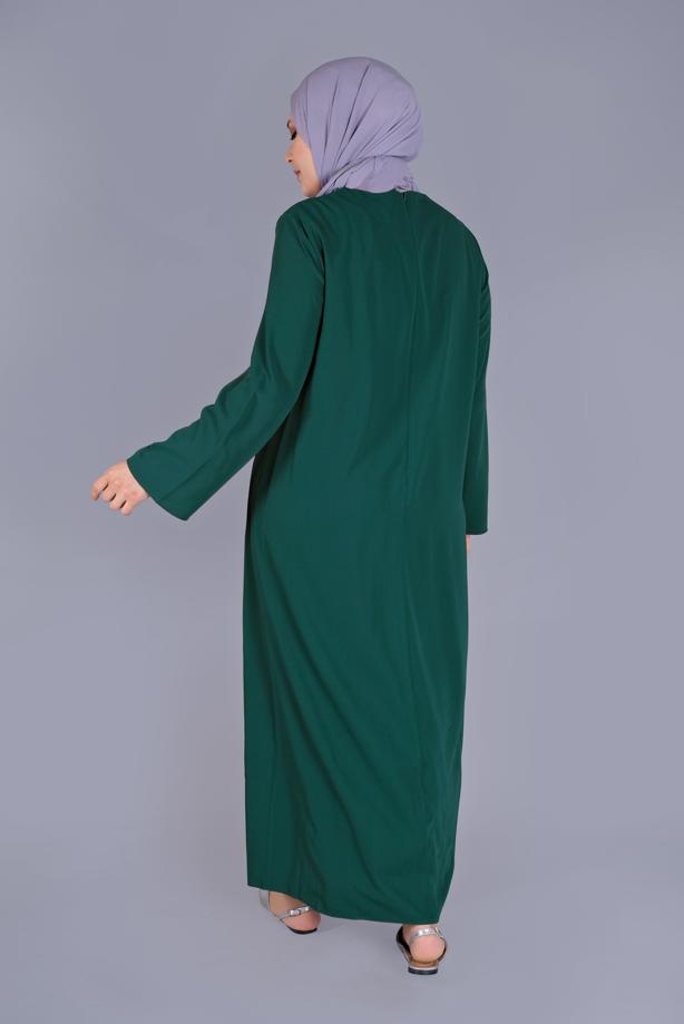 Vêtements hijab VERT ROBE DÉTAIL GUIPURE 20053 - TRENDTESETTÜR
