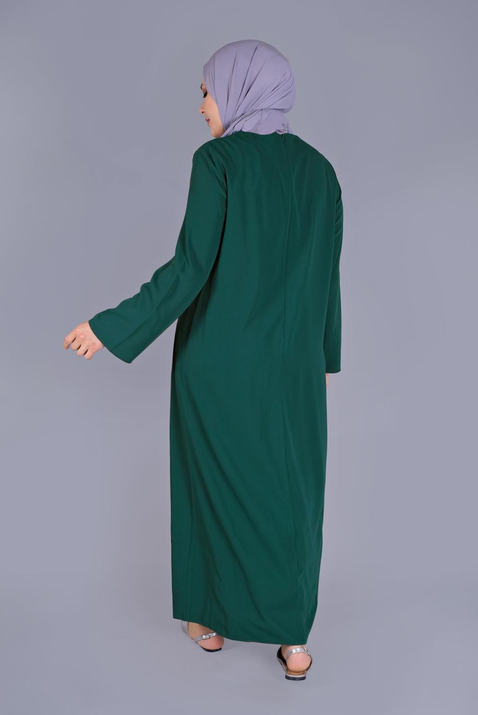 Vêtements hijab VERT ROBE DÉTAIL GUIPURE 20053