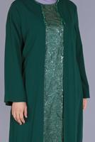 Vêtements hijab VERT ROBE DÉTAIL GUIPURE 20053