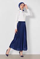 Tesettür giyim SİYAH ALVİNA SİMLİ PİLİSELİ ETEK 6360 