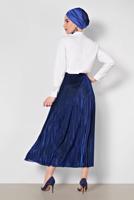 Tesettür giyim SİYAH ALVİNA SİMLİ PİLİSELİ ETEK 6360 