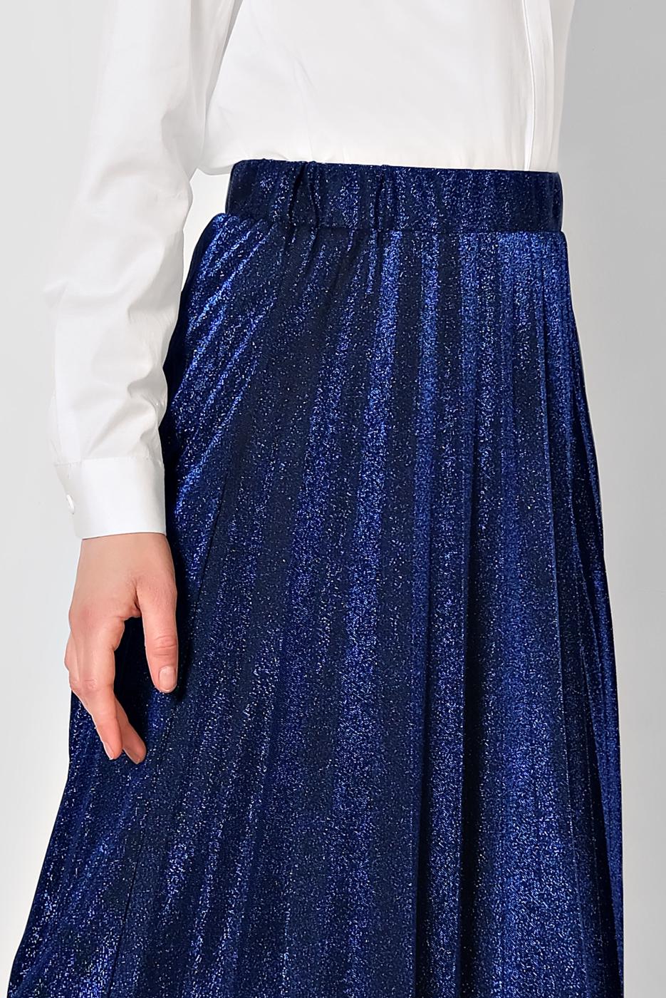 Tesettür giyim SİYAH ALVİNA SİMLİ PİLİSELİ ETEK 6360 