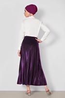 Tesettür giyim SİYAH ALVİNA SİMLİ PİLİSELİ ETEK 6360 