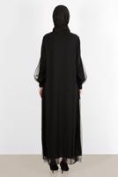 Tesettür giyim SİYAH T 80009 ALVİNA ESİNTİ FERACE 42/48 TEK44