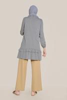 Tesettür giyim TURUNCU ALVİNA BELİ LASTİKLİ PANTOLON 70078 