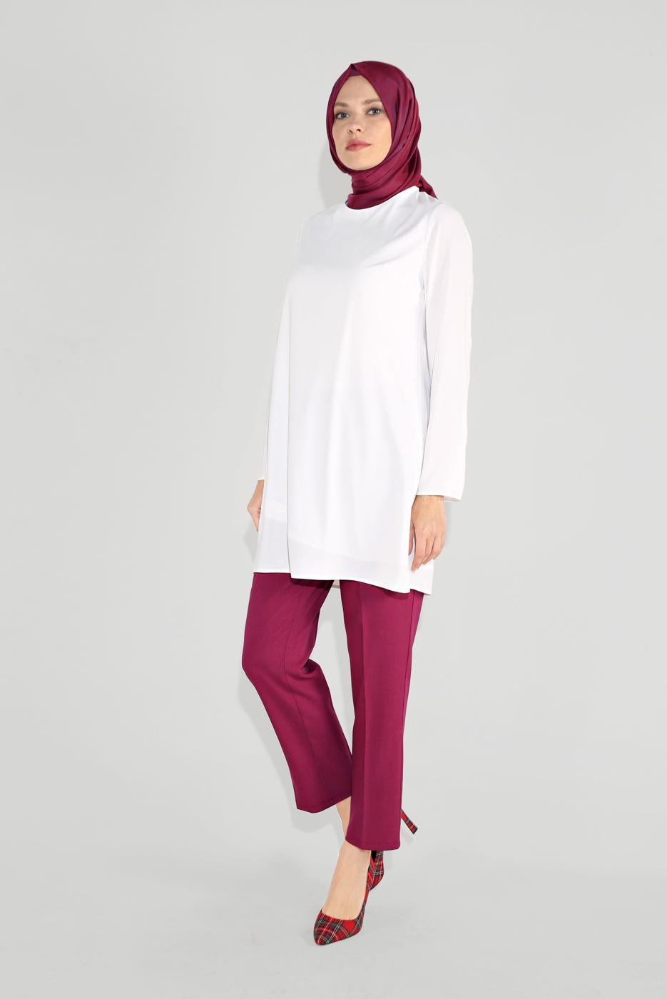 Tesettür giyim FUŞYA T 70084 ALVİNA STİL 8563 PANTOLON 40/48 TEK38