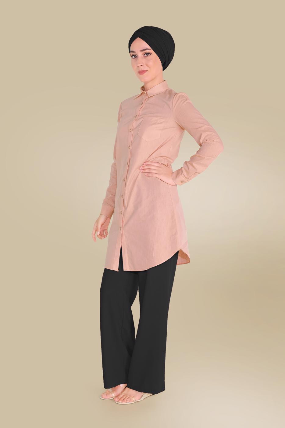 Tesettür giyim SİYAH ALVİNA BELİ BAĞCIKLI SALAŞ PANTOLON 70088 