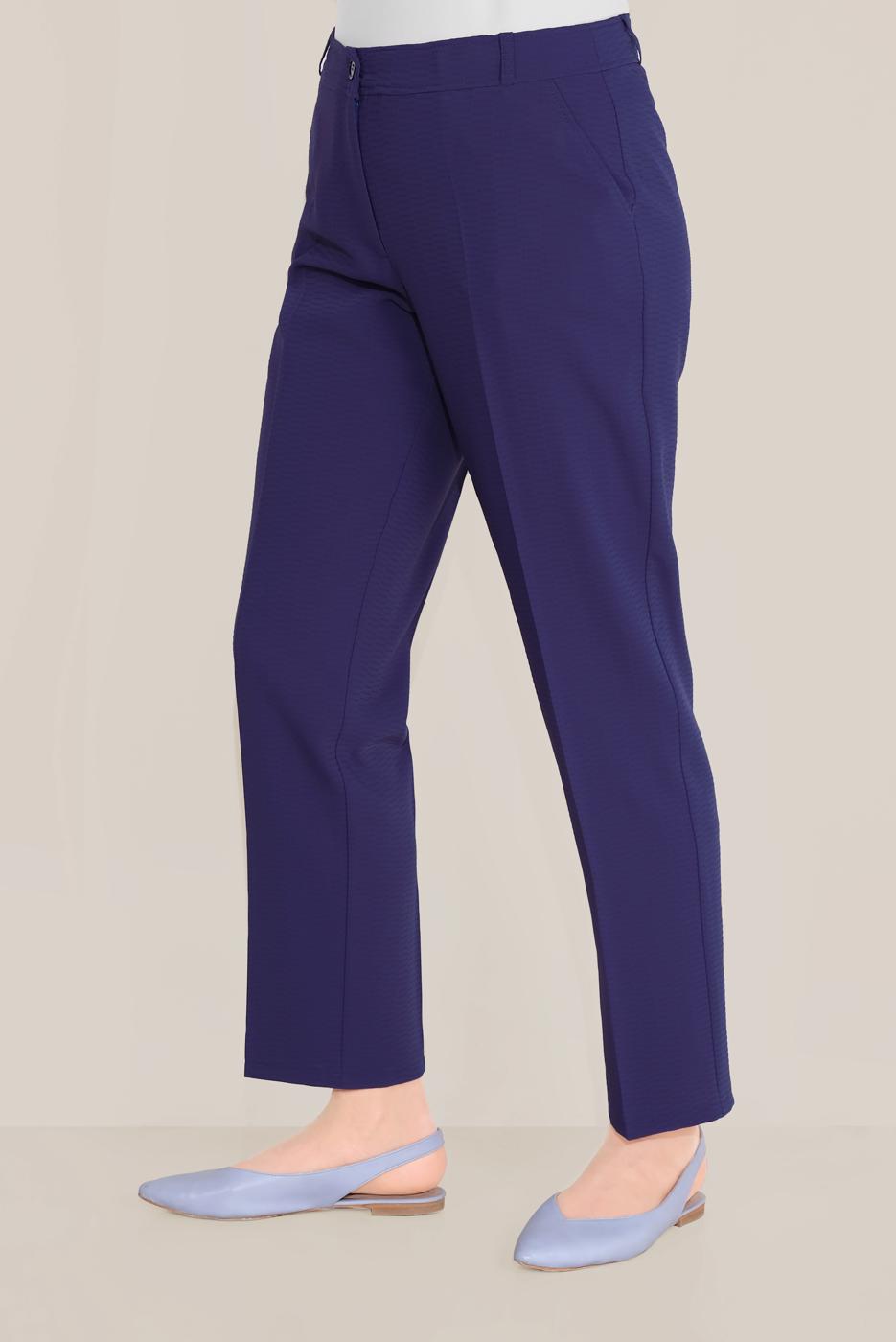 Tesettür giyim LACİVERT ALVİNA ARA BEL CEPLİ PANTOLON 70089 