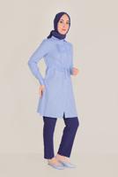 Tesettür giyim LACİVERT ALVİNA ARA BEL CEPLİ PANTOLON 70089 