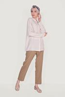 Tesettür giyim KAHVE ALVİNA ARA BEL CEPLİ PANTOLON 70089 