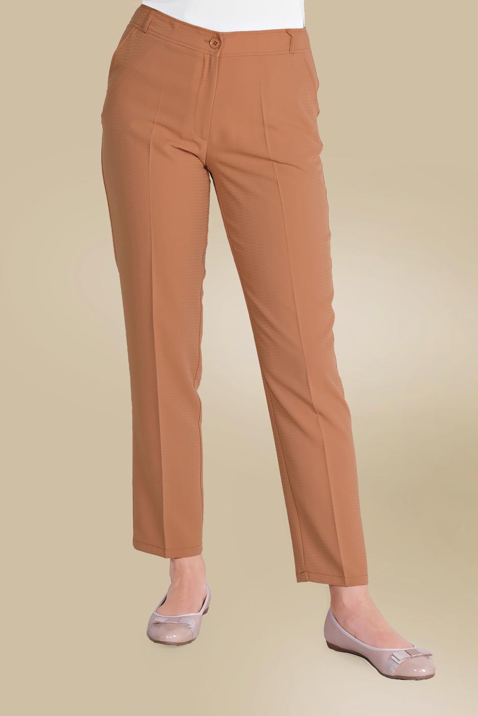 Tesettür giyim KAHVE ALVİNA ARA BEL CEPLİ PANTOLON 70089 