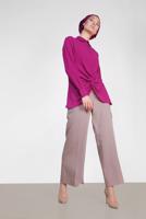 Tesettür giyim KAHVE ALVİNA ARA BEL GENİŞ PAÇA PANTOLON 7545 