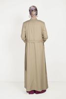 Hijab clothing BEIGE ALVİNA EMBROIDERY DETAIL TOPCOAT 10180