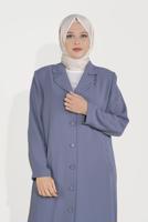 Vêtements hijab GRIS ALVİNA BRODERIE DÉTAIL COL CLASSIQUE FINITION 10222