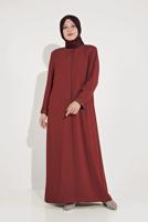 Vêtements hijab ROUGE BORDEAUX FINITION BRODÉE DE PERLES ALVINA 10228