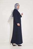 Vêtements hijab BLEU MARINE FINITION BRODÉE DE PERLES ALVINA 10228