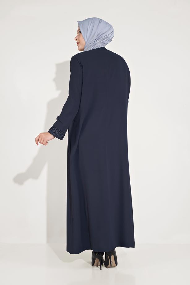 Vêtements hijab BLEU MARINE FINITION BRODÉE DE PERLES ALVINA 10228 - TRENDTESETTÜR