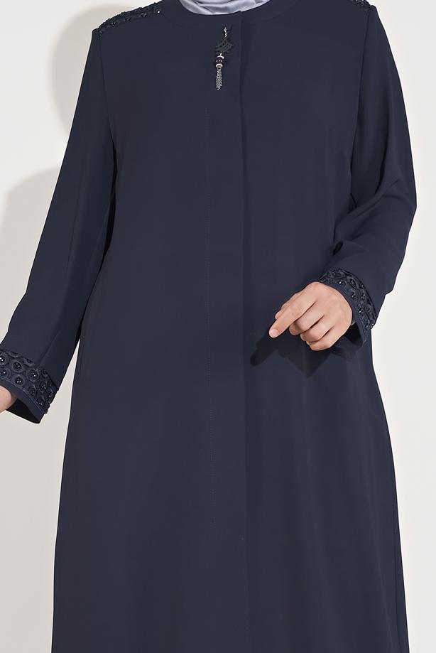 Vêtements hijab BLEU MARINE FINITION BRODÉE DE PERLES ALVINA 10228 - TRENDTESETTÜR