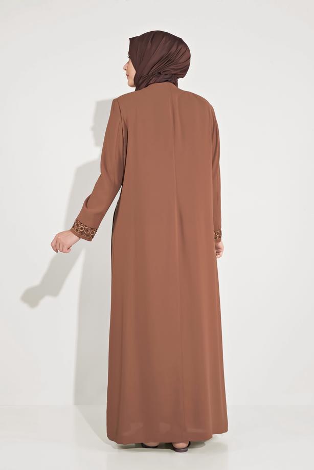 Vêtements hijab BRUN FINITION BRODÉE DE PERLES ALVINA 10228 - TRENDTESETTÜR