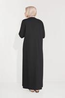 Hijab clothing BLACK ALVİNA EMBROIDERY DETAIL TOPCOAT 10233 