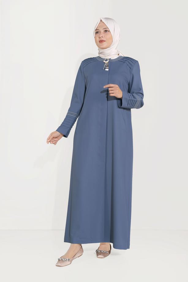 Vêtements hijab BLEU MARINE ALVİNA DÉTAIL DE BRODERIE FINITION 10233 - TRENDTESETTÜR