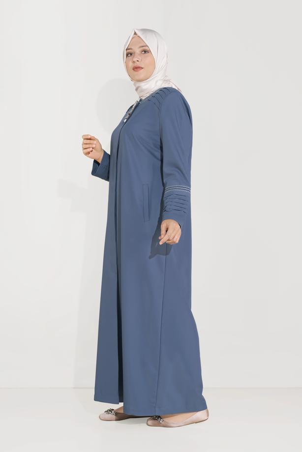 Vêtements hijab BLEU MARINE ALVİNA DÉTAIL DE BRODERIE FINITION 10233 - TRENDTESETTÜR