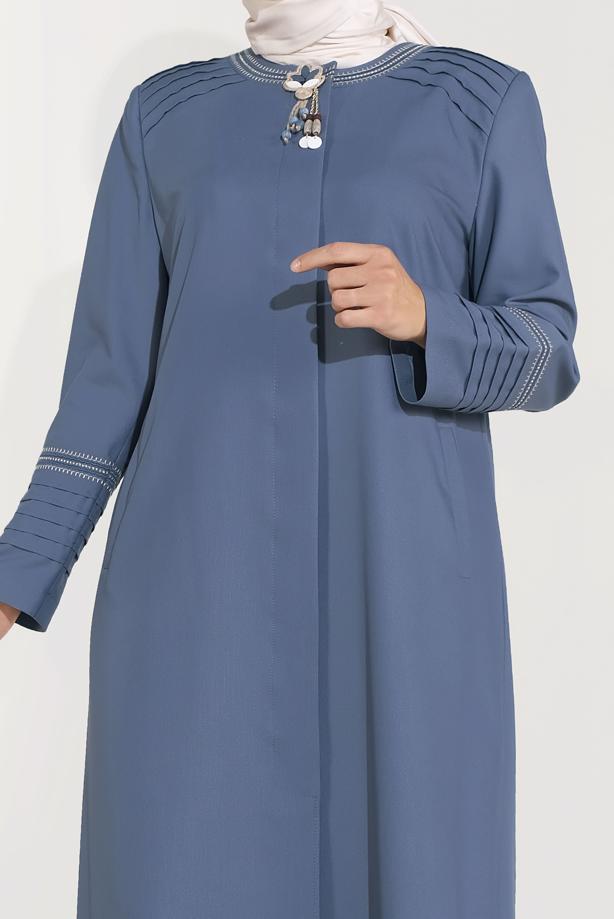 Vêtements hijab BLEU MARINE ALVİNA DÉTAIL DE BRODERIE FINITION 10233 - TRENDTESETTÜR