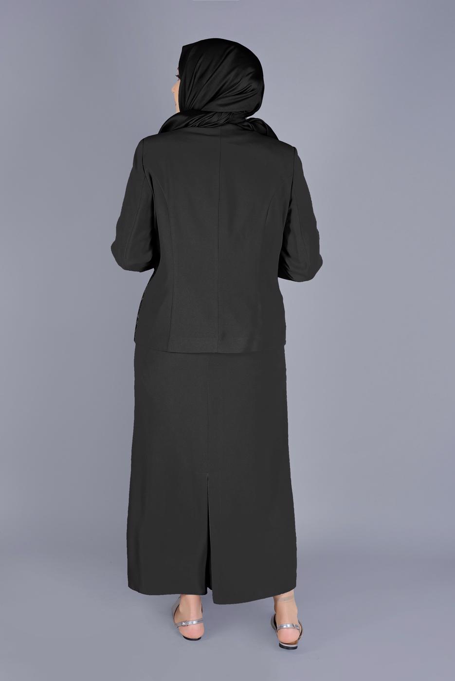 Vêtements hijab NOIR ALVİNA GEM IMPRIMÉ COSTUME À JUPE 3 PIÈCES T 30056