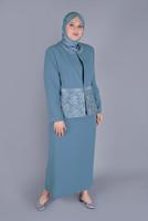 Vêtements hijab BLEU ALVİNA GEM IMPRIMÉ COSTUME À JUPE 3 PIÈCES T 30056