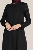 Tesettür giyim SİYAH TAŞ DETAYLI İKİLİ PANT. TAKIM 30001 