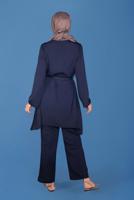 Tesettür giyim LACİVERT ALVİNA İKİLİ PANTOLON TAKIMI T 40792 