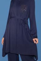 Tesettür giyim LACİVERT ALVİNA İKİLİ PANTOLON TAKIMI T 40792 