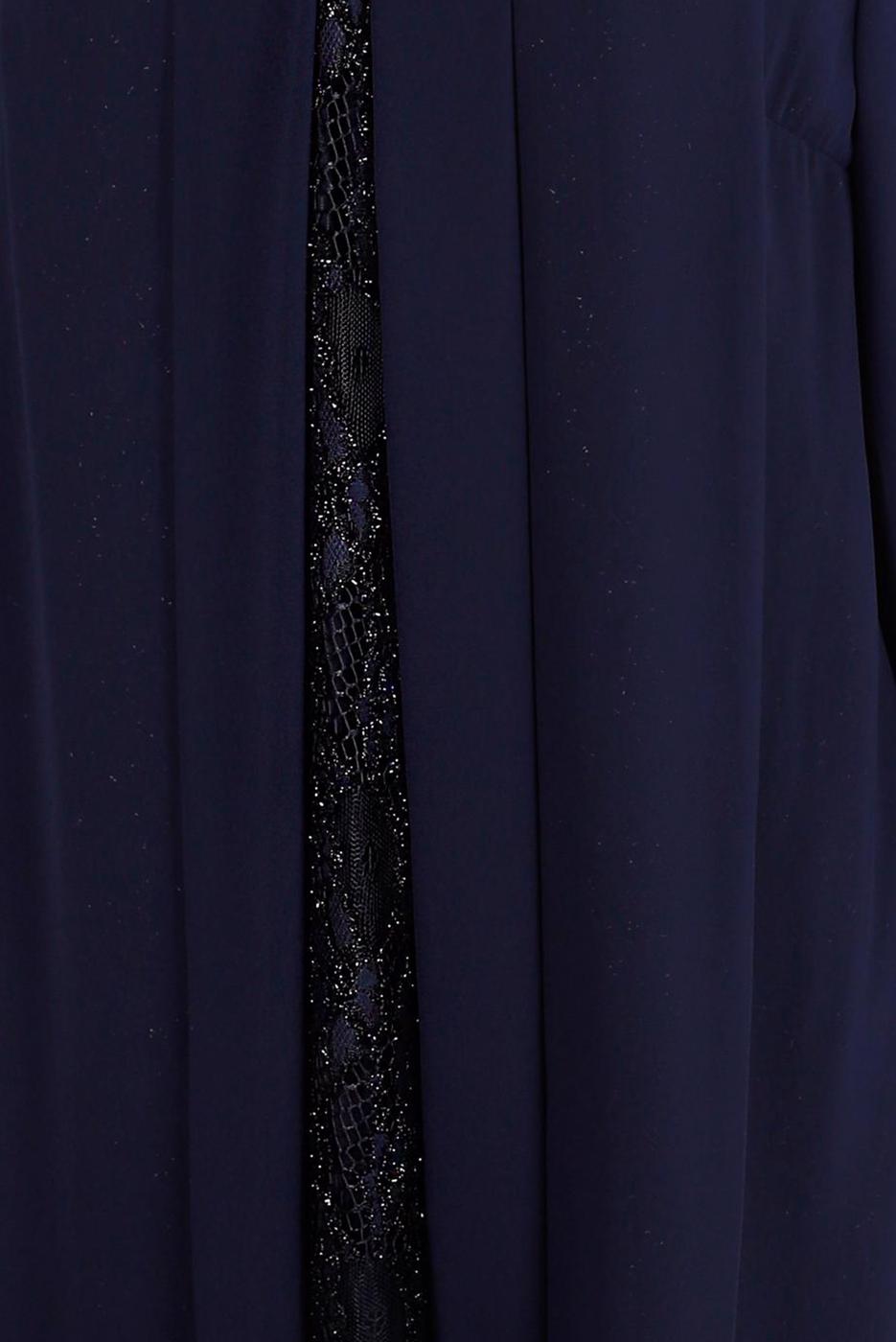 Tesettür giyim LACİVERT SİMLİ DANTELLİ TUNİK T 20042