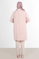 Tesettür giyim PUDRA ALVİNA ETEK UCU GÜPÜR DETAYLI TUNİK 20049 