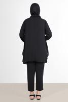 Tesettür giyim SİYAH ALVİNA TAŞ DETAYLI TUNİK 20065