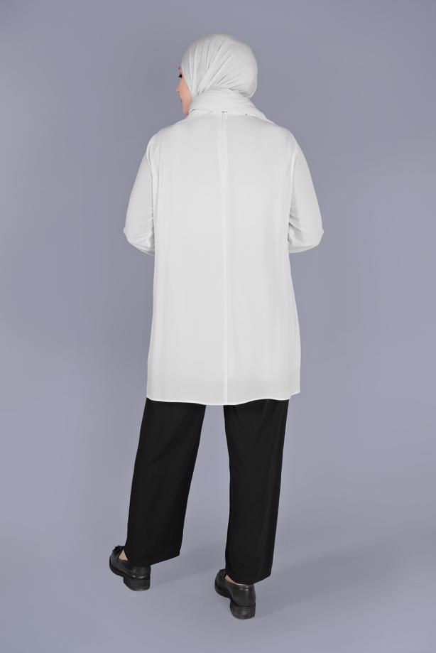 Vêtements hijab CRÈME ALVİNA TUNIQUE ZIPPÉE 20071 - TRENDTESETTÜR