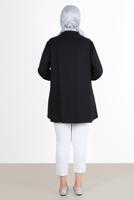 Tesettür giyim SİYAH ALVİNA YAKASI TAŞ DETAYLI TUNİK 2860 