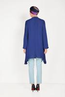 Tesettür giyim LACİVERT ALVİNA PLİSE DETAYLI ASİMETRİK KESİM TUNİK 40443 