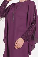 Tesettür giyim MÜRDÜM ALVİNA KOLLARI PÜSKÜLLÜ TUNİK 40562 