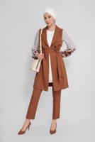 Tesettür giyim TABA ALVİNA ÇİÇEK DESENLİ ÜÇLÜ PANT. TAKIM 30042 