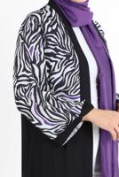 Vêtements hijab POURPRE ALVİNA ZEBRA MOTIF GILET 20072
