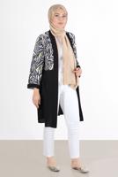 Vêtements hijab JAUNE ALVİNA ZEBRA MOTIF GILET 20072